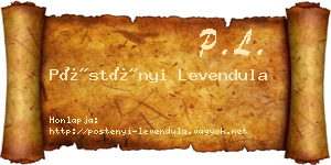 Pöstényi Levendula névjegykártya
